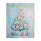 Stupell Industries Pastel Christmas Tree on Blue Canvas Design by Arlington Prints